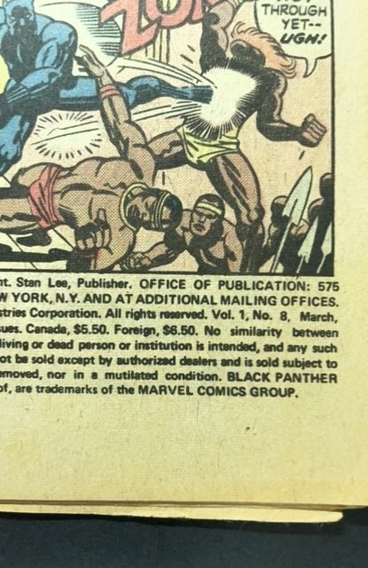 Black Panther #8 (1978) COVERLESS