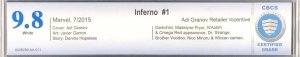 Inferno #1 (2015) Adi Granov 1:25 Retailer Incentive Variant Edition CBCS 9.8