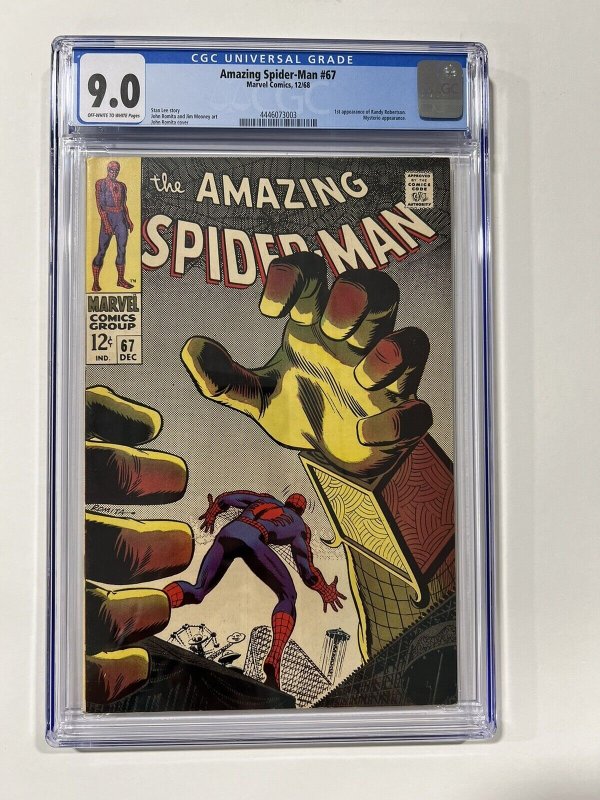 Amazing Spider-Man 67 1968 Cgc 9.0 OW/W pages Marvel Comics