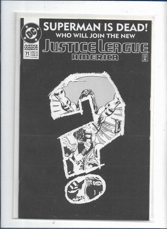 Feb.1993 Justice League America # 71 Death of Superman NM  nw111