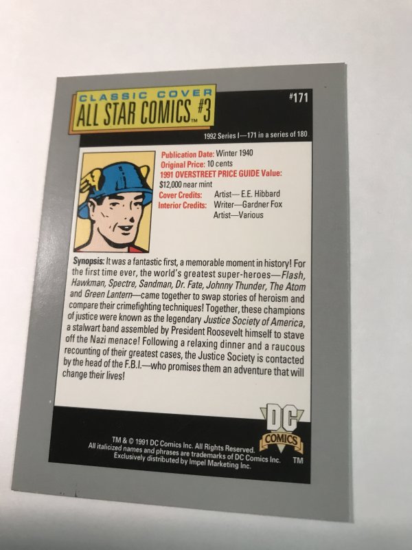 ALL STAR COMICS #3 card signed by MART NODELL : DC Impel Series 1; NM/M