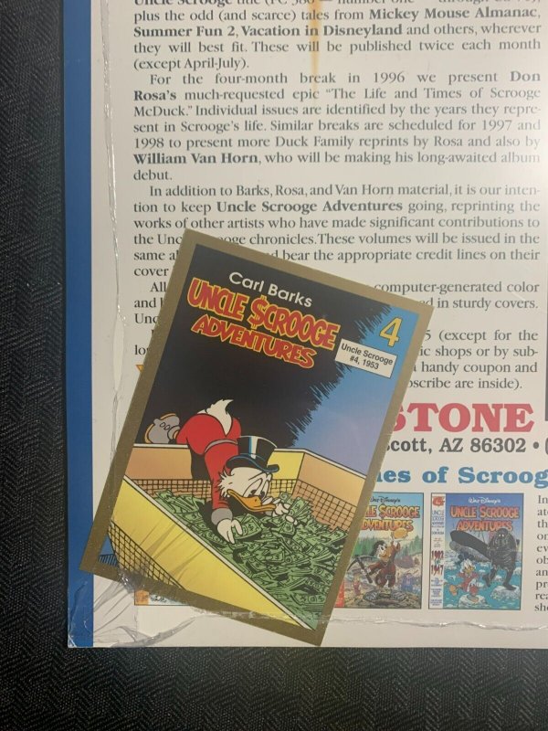 1980's UNCLE SCROOGE ADVENTURES Gladstone #4 by Carl Barks SEALED with Card