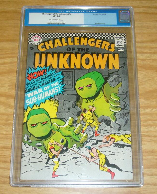 Challengers of the Unknown #54 CGC 8.0 silver age dc comics - bubble-master 1967 