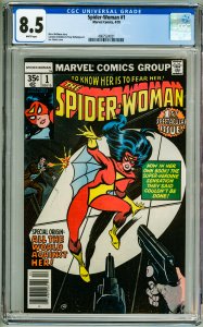 Spider-Woman #1  (1978) CGC 8.5! White Pages!