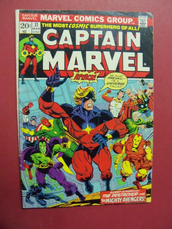 CAPTAIN MARVEL #31  (2.5 GD+) MARVEL COMICS