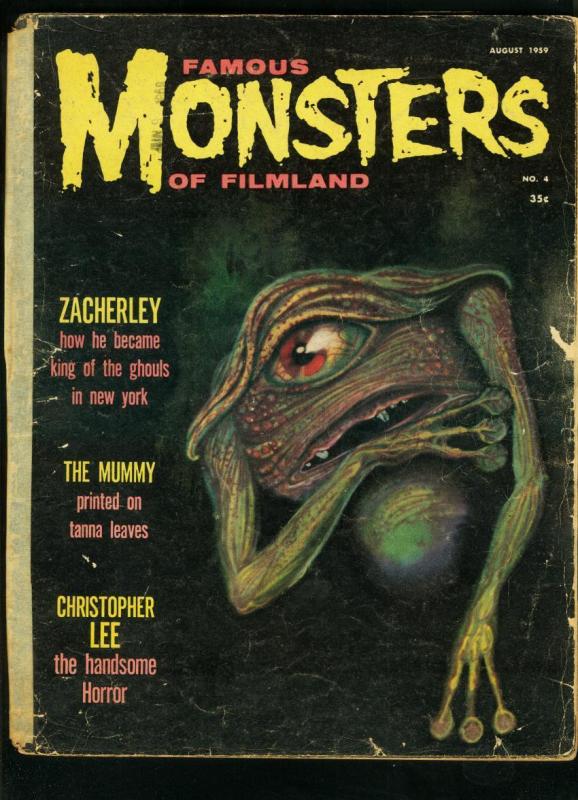 FAMOUS MONSTERS OF FILMLAND #4 1959-ZACHERLEY-CHRISTOPHER LEE-THE MUMMY G-