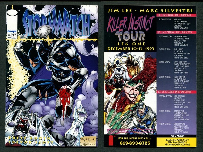 Stormwatch #1 #2 #3 #4 #5 (SET) / VFN - NM  /  Jim Lee  / Image Comics / 1993