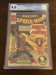 The Amazing Spider-Man #15 (1964). 4.0 CGC. 1st app Kraven the Hunter.