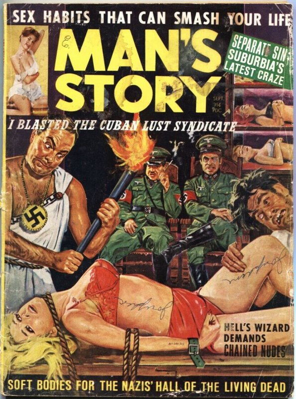 MAN’S STORY-SEPT-1963-NAZI BONDAGE-WEIRD MENACE-HORROR-PULP-CHEESECAKE