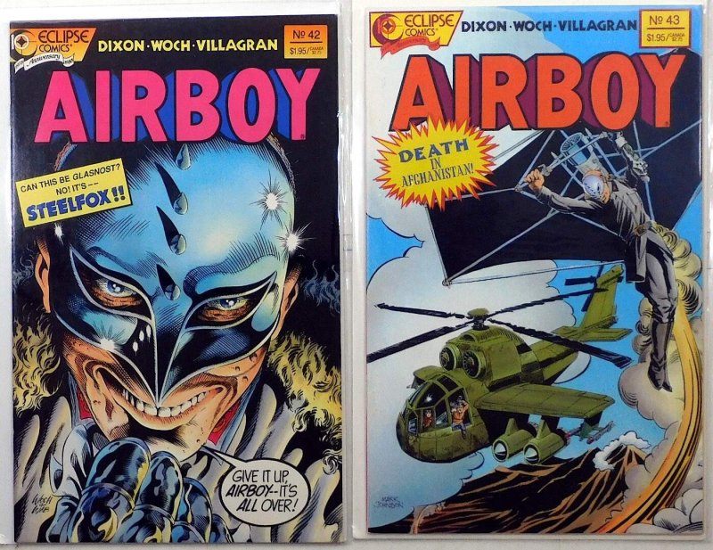 Airboy Lot of 2 #42, 43 (1988) Eclipse Comics 1st Print Comic Books