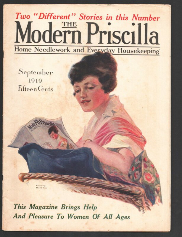 Modern Priscilla 9/1919-Harold Brett infinity cover-Vintage advertising many ...