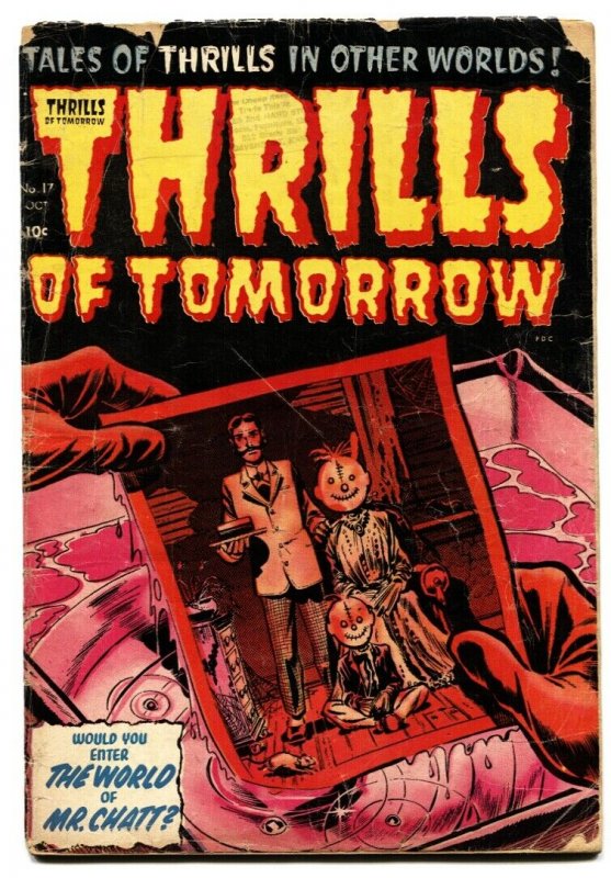 THRILLS OF TOMORROW  #17 1954-HARVEY-POWELL ART-GROTESQUE-HORROR