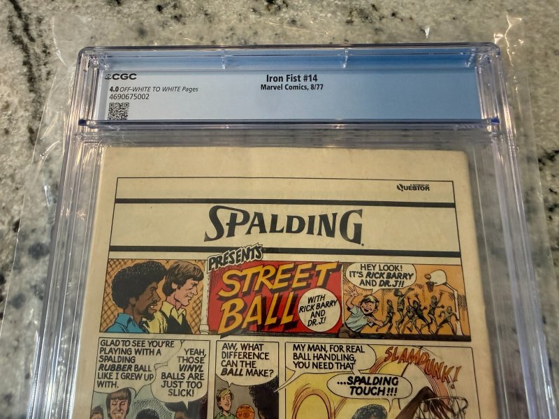 Iron Fist # 14 CGC Graded 4.0 Marvel Comic Book 1st Sabretooth Appearance JH24