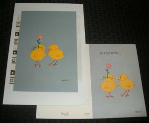 ANNIVERSARY Hi Young Lovers 2 Chicks 7x10 Greeting Card Art #9136 w/ 1 Card