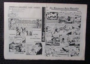 1972 April 3 MENOMONEE FALLS GAZETTE Comic Weekly #16 FN 6.0 Air Hawk Tarzan