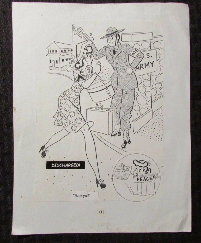 1950s? Military Cartoon STAT p.101 8.5x11 VG/FN 5.0 Female Soldier - Humorama?