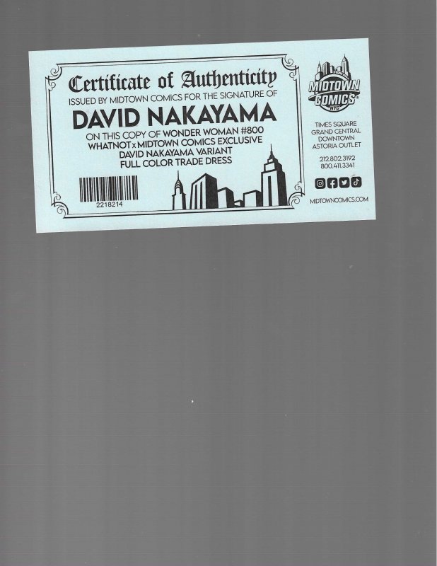 Wonder Woman #800 Nakayama Cover (2023)