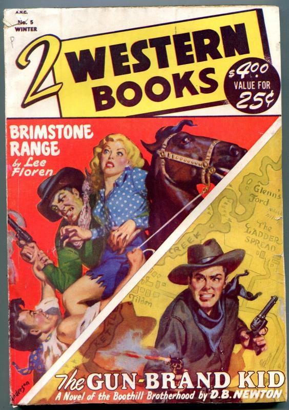 Two Western Books Pulp #5 Winter 1949- Gun Brand Kid vg