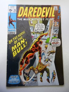 Daredevil #78 (1971) 1st App of Man-Bull! GD+ Condition cover detached