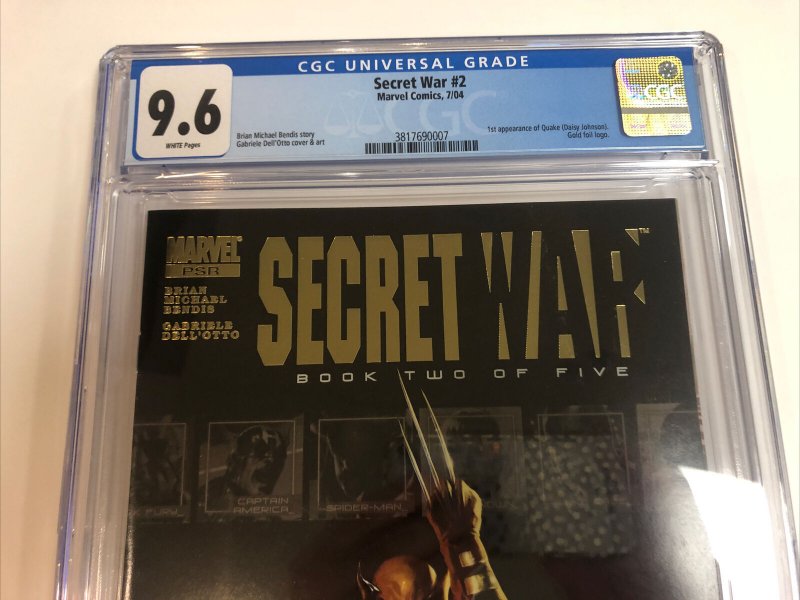 Secret War (2005) # 1 (CGC 9.6 WP) 1st App Quake Disney+
