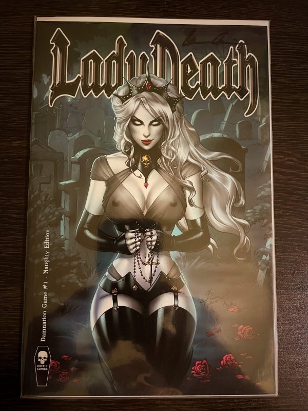 LADY DEATH #1 DAMNATION GAME NAUGHTY EDITION SIGNED COA LTD 100 NM+