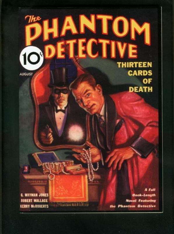 PHANTOM DETECTIVE AUG 1933 PULP REPRINT-13 CARDS OF DEATH-ADVENTURE HOUSE VF/NM