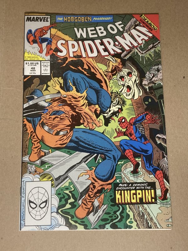 Web of Spider-Man #48 (1989) VF+ 1st Appearance & Cover of DemoGoblin