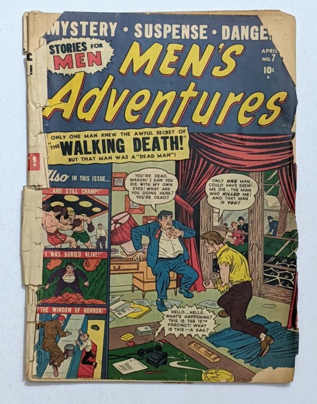 Men's Adventures #7 (Apr 1951, Atlas) Fair 1.0 Sol Brodsky cover  