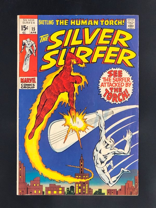 The Silver Surfer #15 (1970) Battle of Silver Surfer and the Human Torch