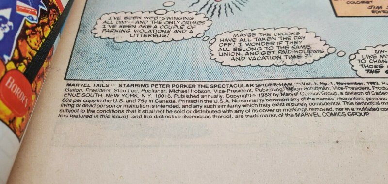 Marvel Tails #1 comic book 1983 1st Peter Porker Spider-Ham  VF/NM