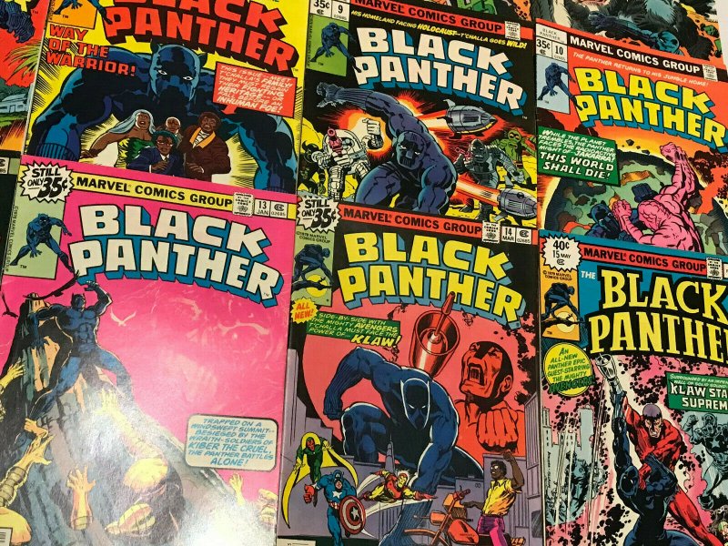 BLACK PANTHER#1-15 FN/VF LOT 1977 JACK KIRBYMARVEL BRONZE AGE COMICS