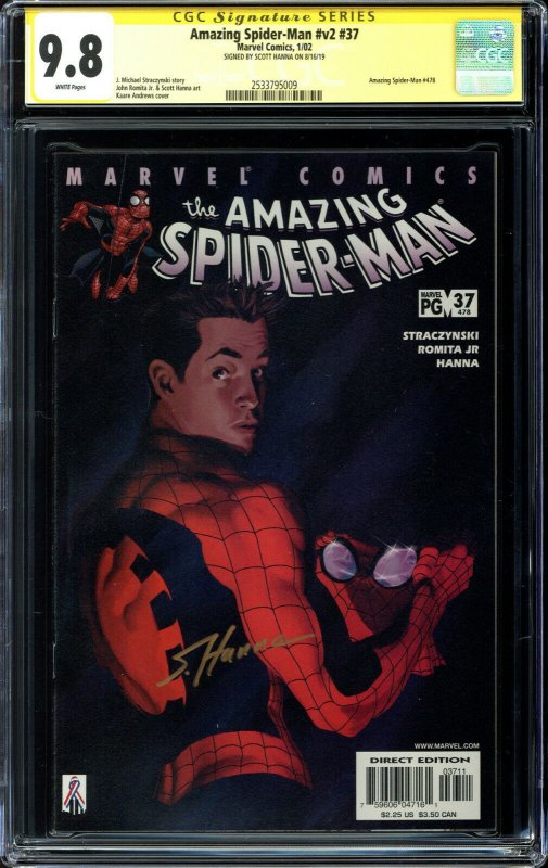 Amazing Spider-Man Vol 2 #37 CGC 9.8 Signature Serie - Scott Hanna