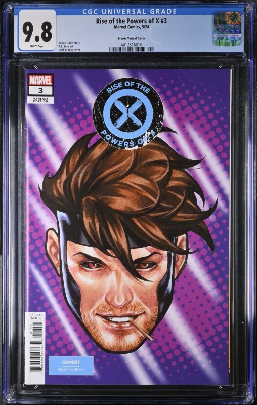 Rise of the Powers of X #3 CGC 9.8 Mark Brooks Gambit Headshot Var Marvel 2024