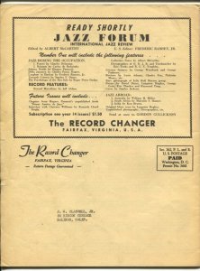 Record Changer 8/1945-jazz & music info for collectors & fans-buy/sell ads-VG