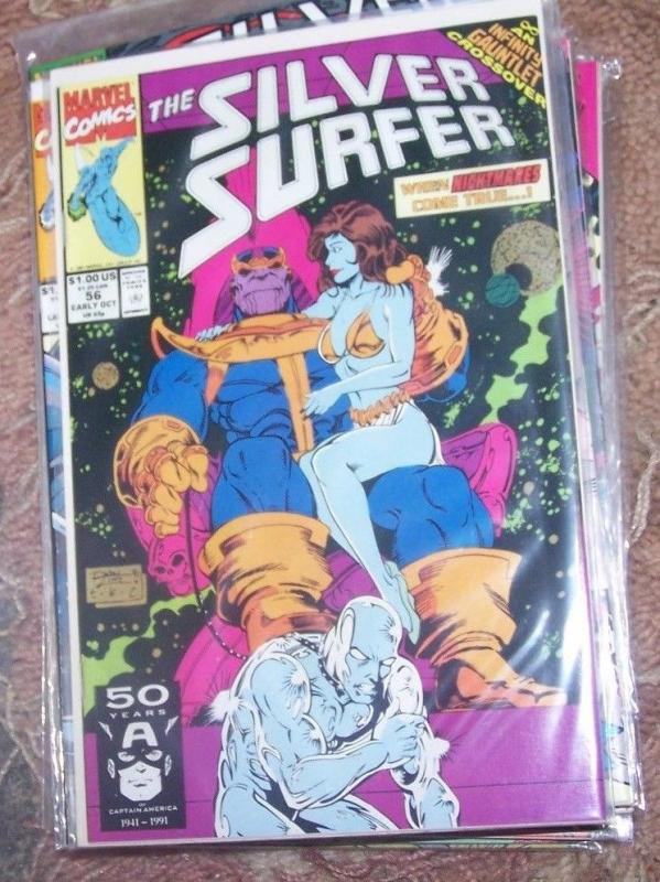 Silver Surfer #56 (Oct 1991, Marvel) thanos infinity gauntlet warlock avengers