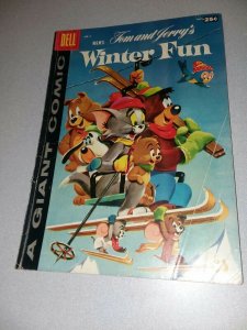 MGMS TOM AND JERRY WINTER FUN #6 DELL GIANT COMICS 1957 EARLY SILVER AGE CARTOON