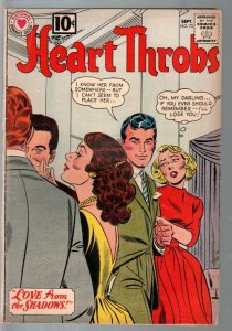 Heart Throbs #73 1956-DC-love triangle cover-Love From The Shadows-VG
