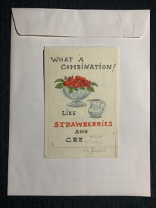 WHAT A COMBINATION Like Strawberries & Cream 5x7 Greeting Card Art #WA7154