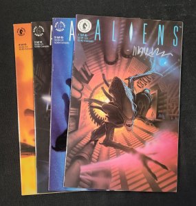 Aliens 4PC #1-4 - Complete/Signed Mark Verheiden/Connecting Cover (7.5-9.2) 1989