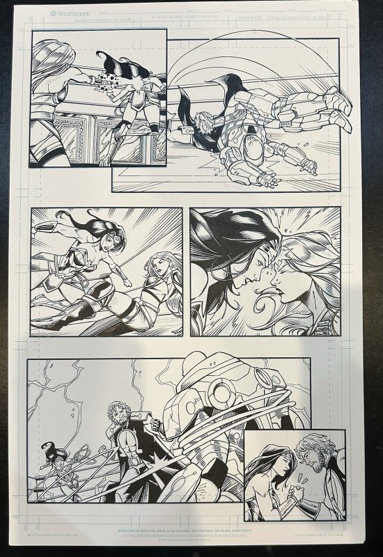 DC x AEW #2 PG 19 ORIGINAL Travis Mercer & John Livesay COMIC ART PAGE!