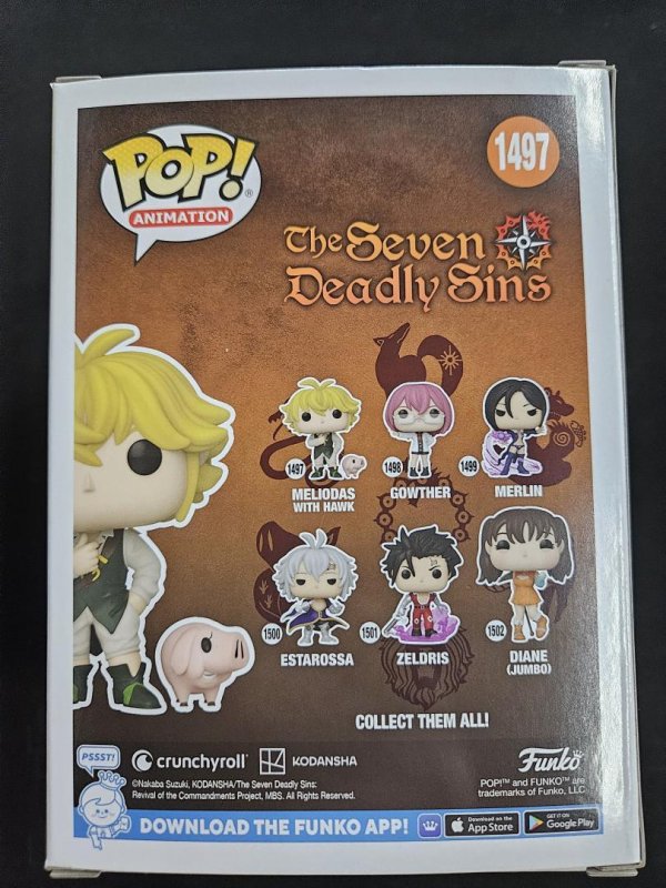 Funko Pop! Meliodas with Hawk #1497, The Seven Deadly Sins