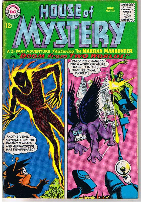 HOUSE OF MYSTERY #151, VG+, J'onn J'onzz, Doom, Monster, more HOM in store