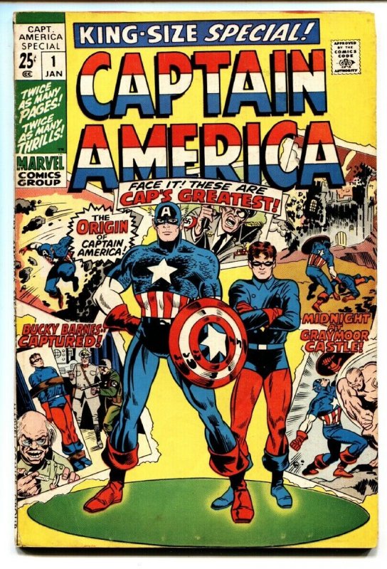 CAPTAIN AMERICA ANNUAL #1 comic book Jack Kirby-ORIGIN-1970