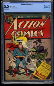 Action Comics #78 CBCS FN- 5.5 Cream To Off White