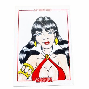 Vampirella 50Th Anniversary Sketch Card By Wilson Ramos Jr Dynamite (D)