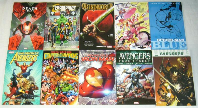 Lot of (15) Marvel TPBs - avengers - spider-man blue - runaways - (value: $240)