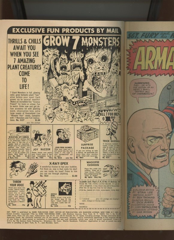 (1966) Sgt. Fury #29: SILVER AGE MARVEL! WE COMBINE SHIPPING! (3.0)