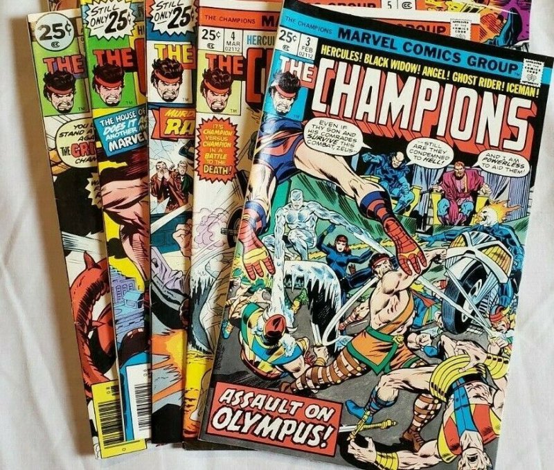 Champions #3 through 17, LOT price 1975 - 1977 Ghost Rider Black Widow Hercules! 