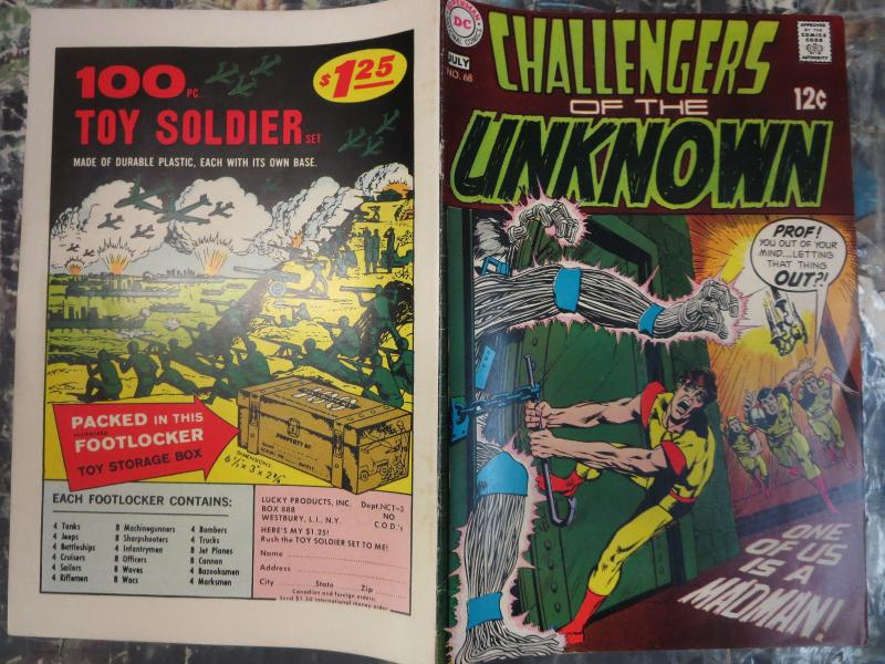 CHALLENGERS OF THE UNKNOWN covers only #66, 68-69, 71-73 (1969-1970) DC Comics