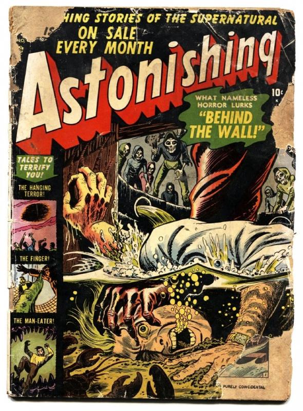 ASTONISHING #8 1952 drowning cover--atlas pre code horror